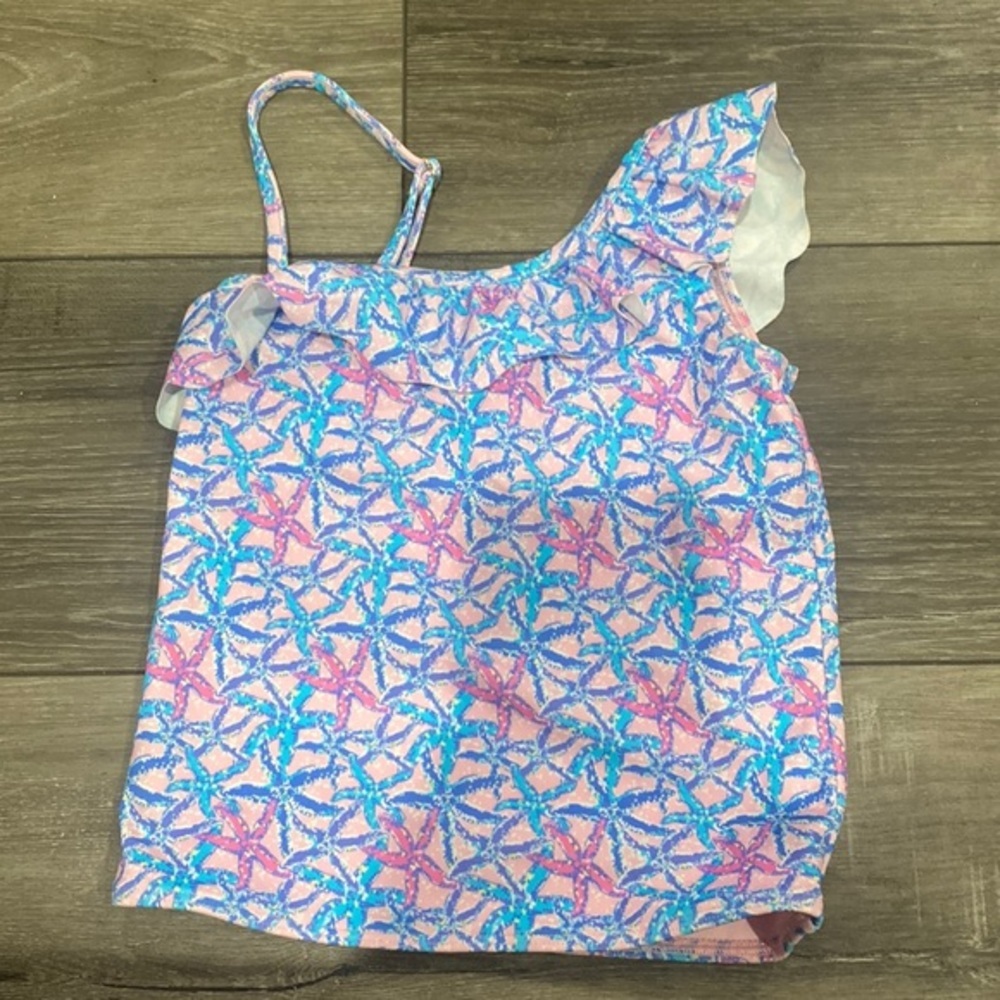 NWT! Vineyard Vines Pink and Blue Starfish Girls Bikini Top - Picture 1 of 4